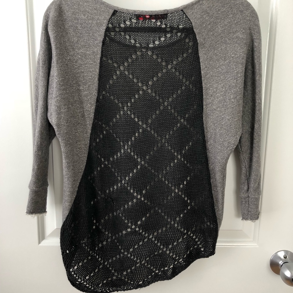 Grey sweater with knit detail